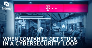 Customers coming out of a T-Mobile storefront.
